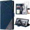Case for Samsung Galaxy S24 Ultra - BRAND - Leather Effect - 2 Tempered Glasses - Full Protection