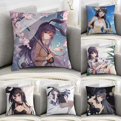 Μαξιλαροθήκη Anime Mai S-Sakurajima Διακοσμητικό Μαξιλάρι Καναπέ Σπιτι Διπλής Όψης Εκτύπωση Βελούδινο Τετράγωνο Ρίχνω Μαξιλάρια Κάλυμμα Διακόσμησης Μαξιλαριού