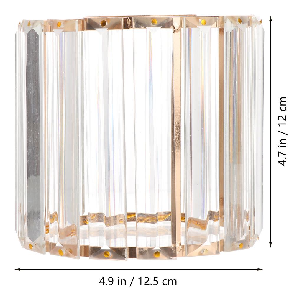 Crystal Ceiling Lamp Shade European Iron Art Dust Proof Lamp Cover For Living Room Bedroom Light Diffuser