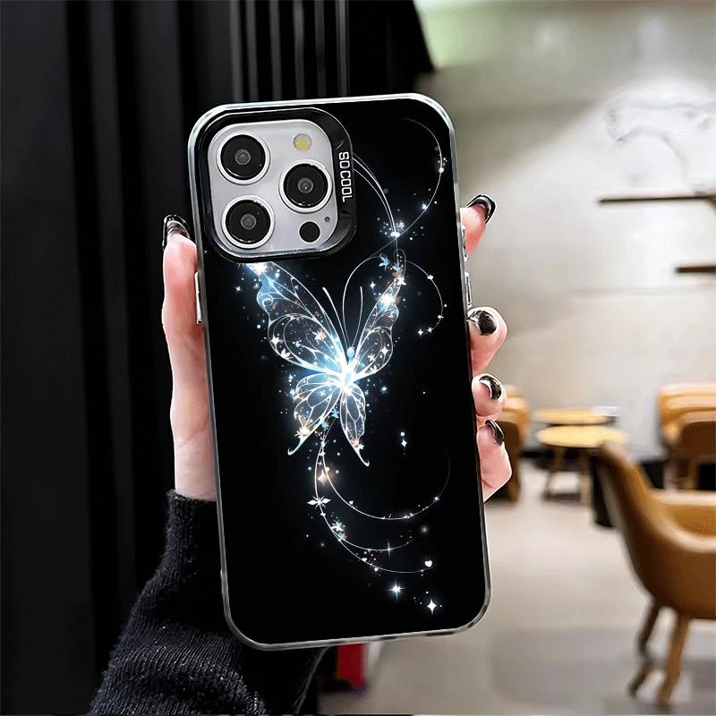 Beautiful Purple Butterfly Soft Phone Case for iPhone 15 16 17 Pro Max 17Air 16E 14 Plus 13 12 Mini Shockproof Cover Back Shell