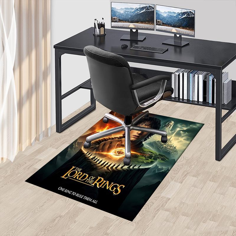 

Lord of the Rings,Fellowship of the Ring Polyester Office Carpet Chair Mats, Home Decor Dormitory Floor Protector with Anti-Skid Backing, La 60cm by 90cm