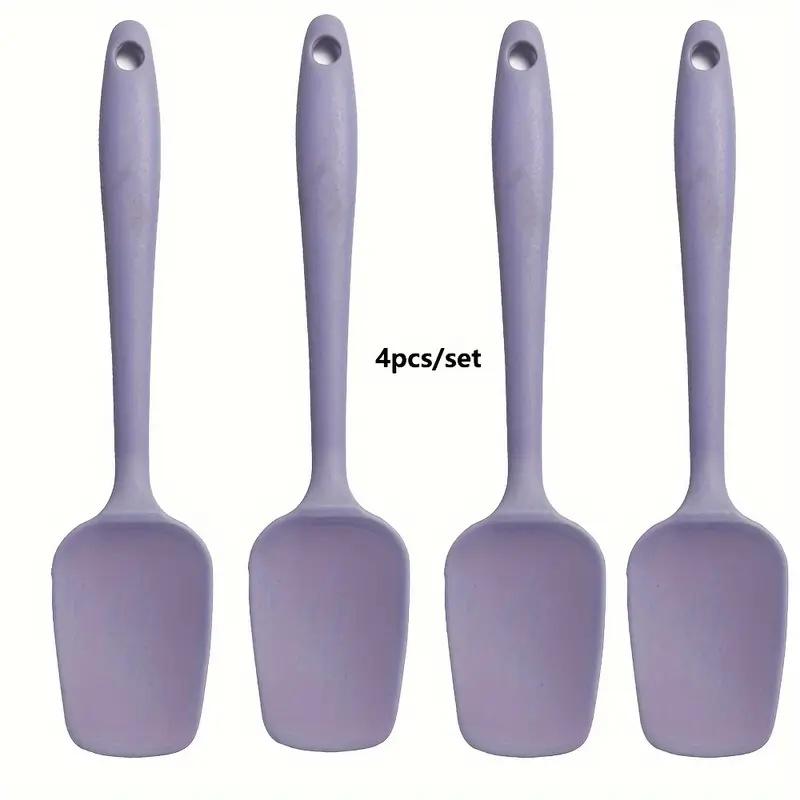 4pcs Cream Spatula and Mixing Spoon Set Kitchen Cooking Mixing Baking Spatula, Suitable for Non-stick Cookware