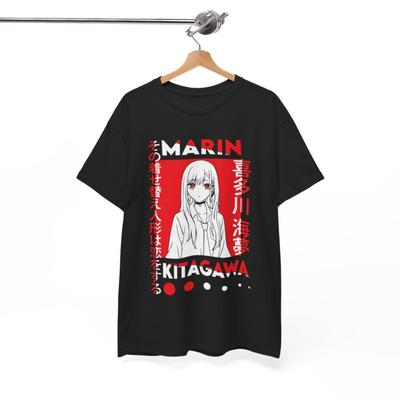 Tričko Marin Kitagawa z My Dress-Up Darling, Unisex Streetwearové Tričko pro Fanoušky Anime, Ležérní Horní Díl s Krátkým Rukávem, 100% Bavlna