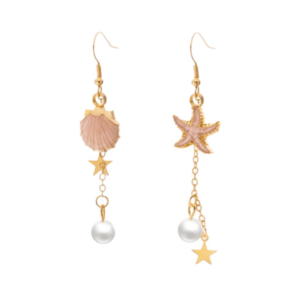 Bead Starfish Dangle Earrings Colorful Irregular Earrings Boho Drop Earrings Summer Style F
