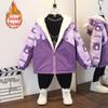 New 2025 Girls' Thickened Hooded Love Jacket for Autumn and Winter