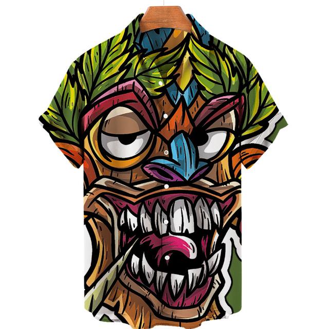 Summer Skull 3d Hawaiian Shirt for Man Oversized Casual Men's Shirts Streetwear Beach Male Tops Short Sleeve Blouse Trendy Tees