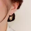 High-end Simple Mabe Bead Earrings for Women, Niche Design, Fashionable Retro Earrings