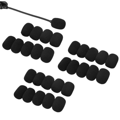 Set of 30 Black Microphone Sponges, Windscreen Covers for Intercom Microphones, Noise Reduction, and Loudspeaker Replacements (30*22*8mm)