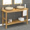Vidaxl Bathroom Cabinet With Cream Marble Sinks, Tek