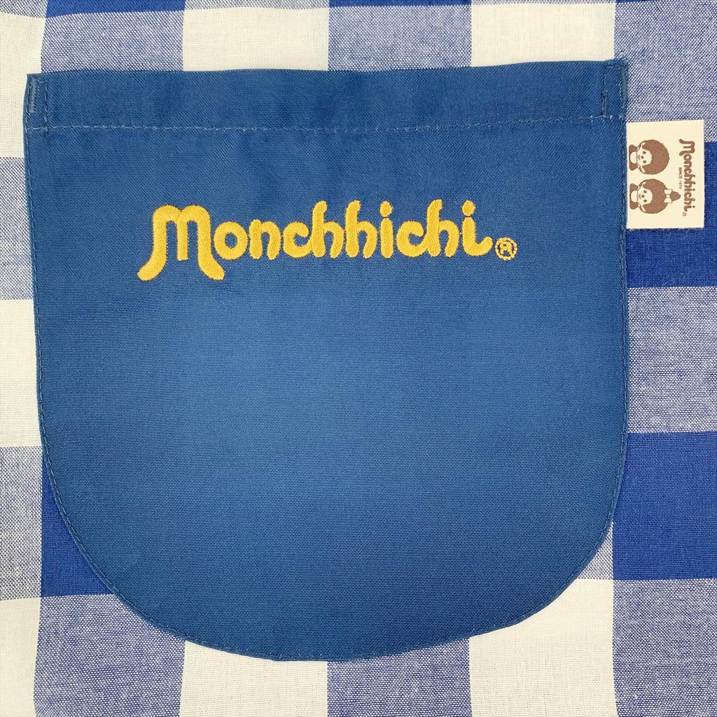 Atelier Momo & Momo Monchhichi Schürze, Seitenöffnung, Karomuster, Blau, Damen, M-L, MA43865-51