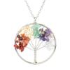 Handmade Wire Wrapped Gemstone Tree of Life Necklace - Colorful Crystal Stone Money Tree N84