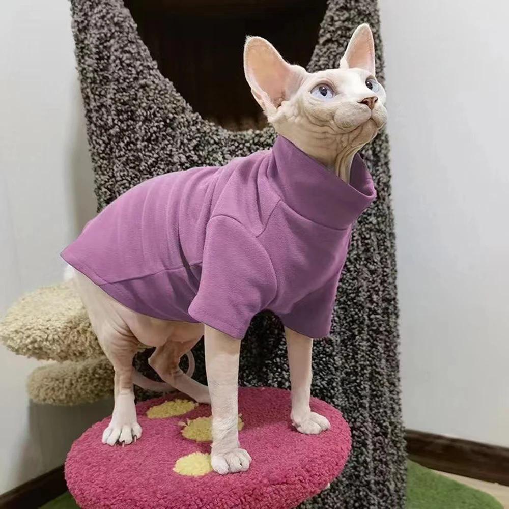 Autumn Winter Cat Hoodie for Cats Solid Pet Kitten Clothes Sphynx Maine Coon Ragdoll Pullovers ropa para gatos mascotas Shirts