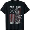 Mens Pro Gun Anti Idiot Shirt Vintage 1776 USA Flag 2nd Amendment T-Shirt S-5XL Unisex T-Shirt