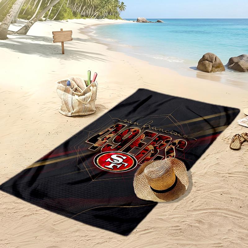 Asciugamano da Spiaggia Stampa San Francisco 49ers Morbido Portatile Asciugatura Rapida?Asciugamano Asciutto Per Piscina Vacanza Estiva Sport all'Aperto