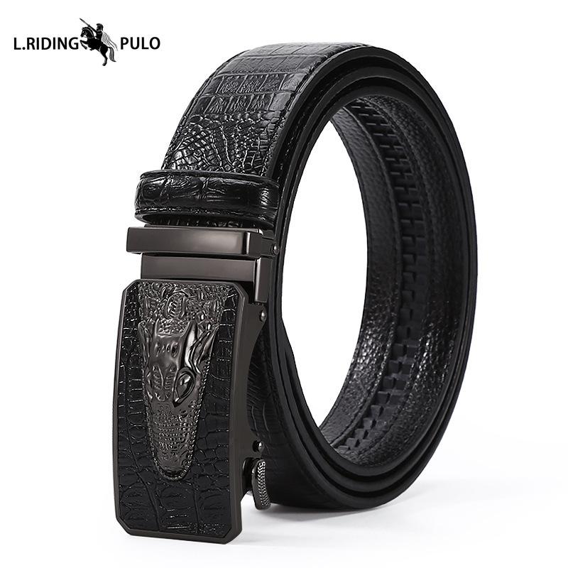Men's High-end Crocodile Belt Business Fashion Young People Automatic Buckle Belt