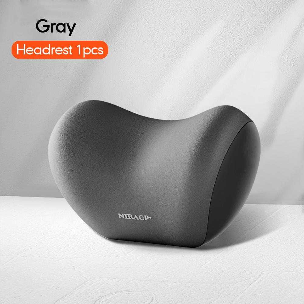 Car Seat Neck Pillow Adjustable Lumbar Support Headrest Waist Lumbar Cushion Car Seat Memory Foam Car Travel Interior Accessorie