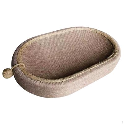 Cat Scratcher Bed Pet Furniture Sisal Scratching Toy Training Scratch Pad Bowl Oval with Interactive