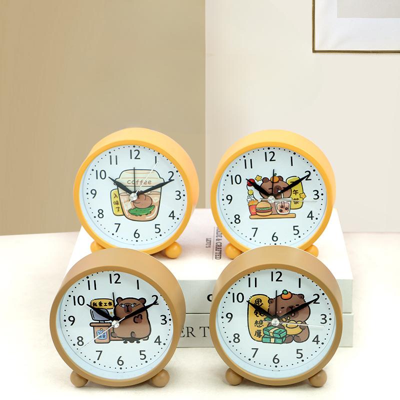 Creative Children's Alarm Clock Cartoon Card Tired Bara Animal Student Boy and Girl Desktop Clock Gift Desktop Small Watch