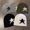 Winter Autumn Warm Knitted Beanies Women Men Y2K Star Pattern Hip Hop Hat Outdoor Cycling Warm Pullover Hat Cold Hat Streetwear
