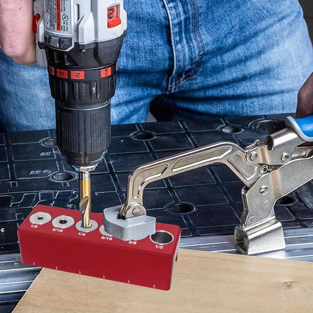 Inch Portable Drilling Guide, 6 Hardened Drill Guides Vertical Pocket Hole Jig Dowel Hole Positioner Locator for Carpentry