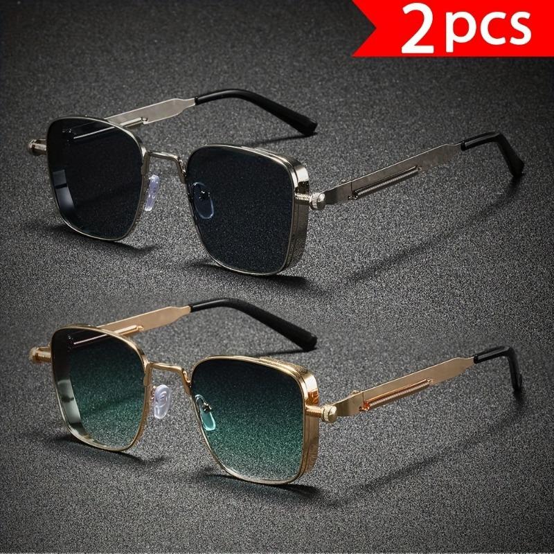2 Pairs of Classic Punk Style Fashionable Glasses Suitable for Both Mens and Womens Available in Multiple Colors