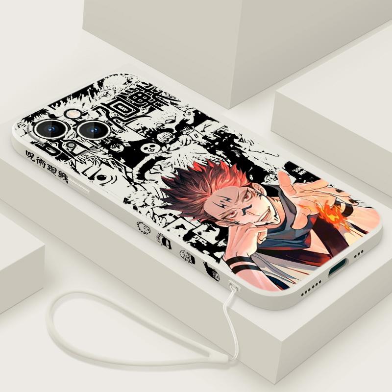 

Чехол для телефона Jujutsu Kaisen Cute For Apple iPhone 15 14 13 12 11 XS XR X 8 7 Pro Max Plus Mini Liquid Left Rope iPhone 15