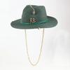 Chain Letter Jazz Hat - Fashionable Foldable Straw Sun Hat For Beach, Outdoor Summer Boho Visor With Adjustable Chin Strap