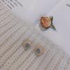 S925 Sterling Silver Pearl Stud Earrings - Hong Kong Style, Retro, Simple, Elegant, Light Luxury