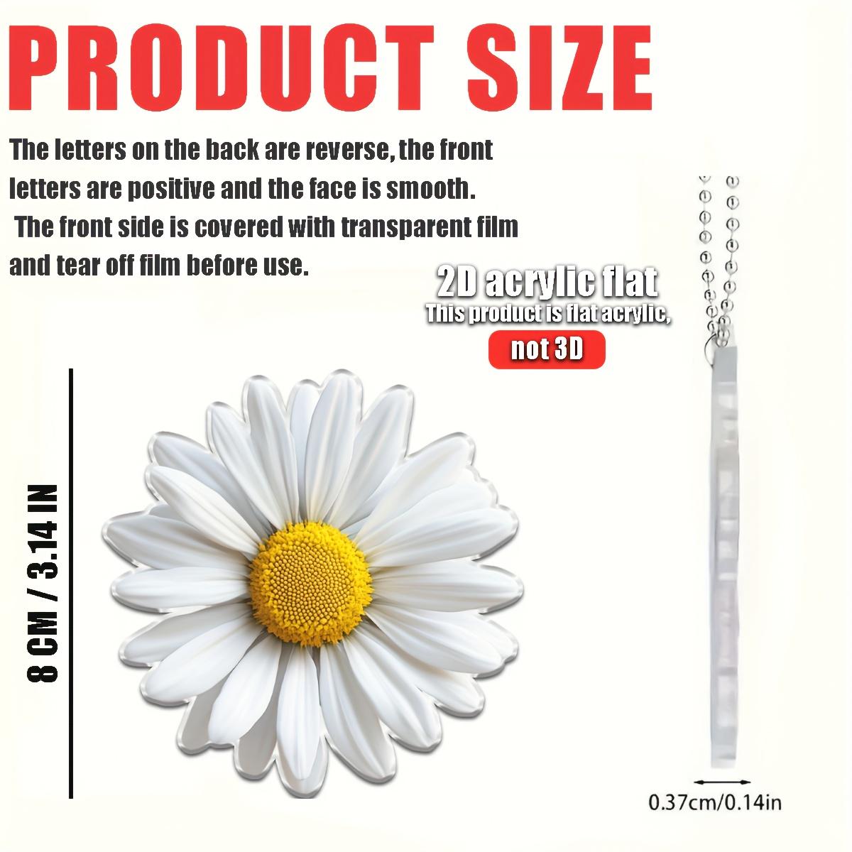 

2D Plane White Sunflower Pendant Used for Car Hanging Decoration Fun Decoration Home Decoration Backpack Accessories keychains