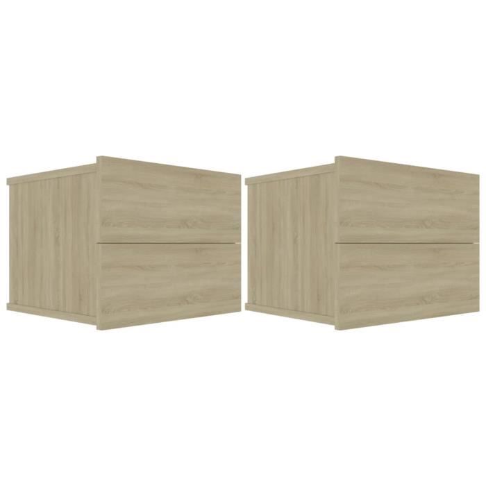 VidaXL Tables de chevet 2 pcs Chêne sonoma 40 x 30 x 30 cm Aggloméré