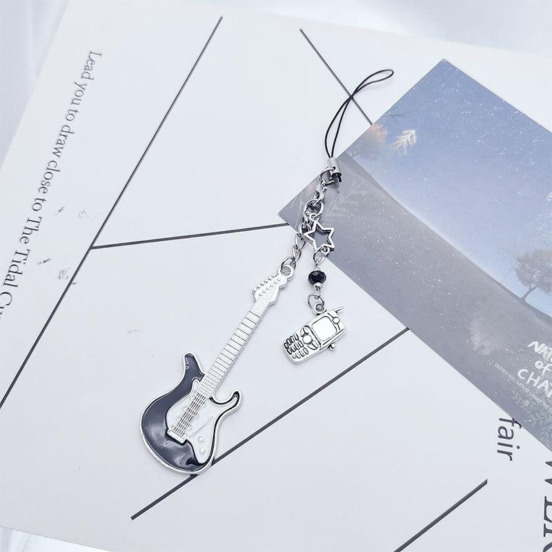 Gitarrenstern-Schlüsselanhänger für Männer und Frauen, süßer, cooler, trendiger Anhänger, Charm, Handykette, Behänge, Rock-Punk, Vintage-Accessoires, Geschenk
