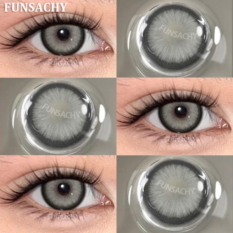 FUNSACHY 1 Pair Blue Natural Colored Eye Lenses Gray Fashion Lenses Brown Eye Lens Green High Quality Cosmetics Color Contacts