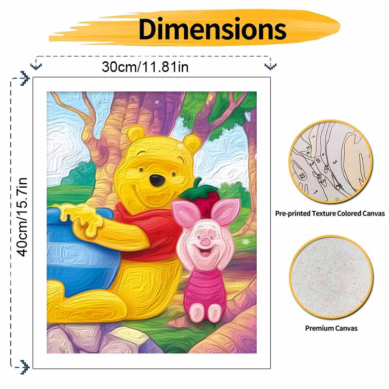 Disney Winnie the Pooh and Piglet Oil Painting Art Set Handmade Diy Gift Home Decoration