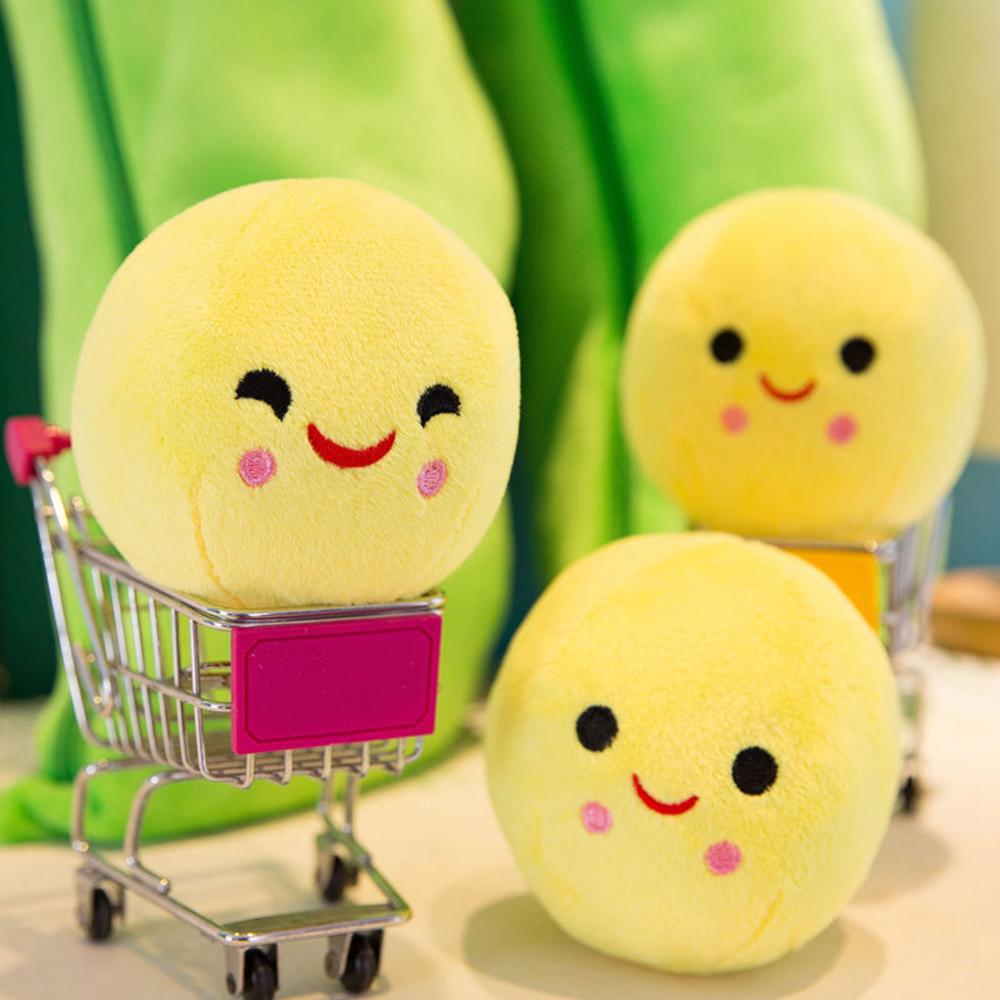 25-70CM Creative Pea Pod Plant Plush Toy Detachable Bean Cute and Interesting Green Doll To Give Baby Christmas Birthday Gift