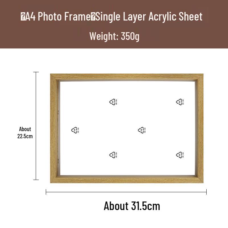 Transparent Acrylic DIY Photo Frame for Kids' Handmade Art with Solid Wood Painting Frame