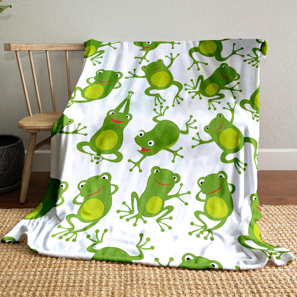 

Cute Green Frogs Blanket bedroom Blanket for Livingroom Couch lunch break Soft throw for Friend s festival Gift 80cm x 120cm