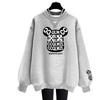 Cartoon pure cotton crew neck sweater women's 2025 autumn and winter velvet thickened casual fashion lazy wind loose large size women's clothing