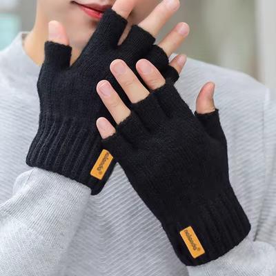 Fashion Winter Autumn Knitted Gloves Warm Plush Fingerless Gloves for Men & Women Outdoor Sport Touchscreen Gloves, Christmas Gifts