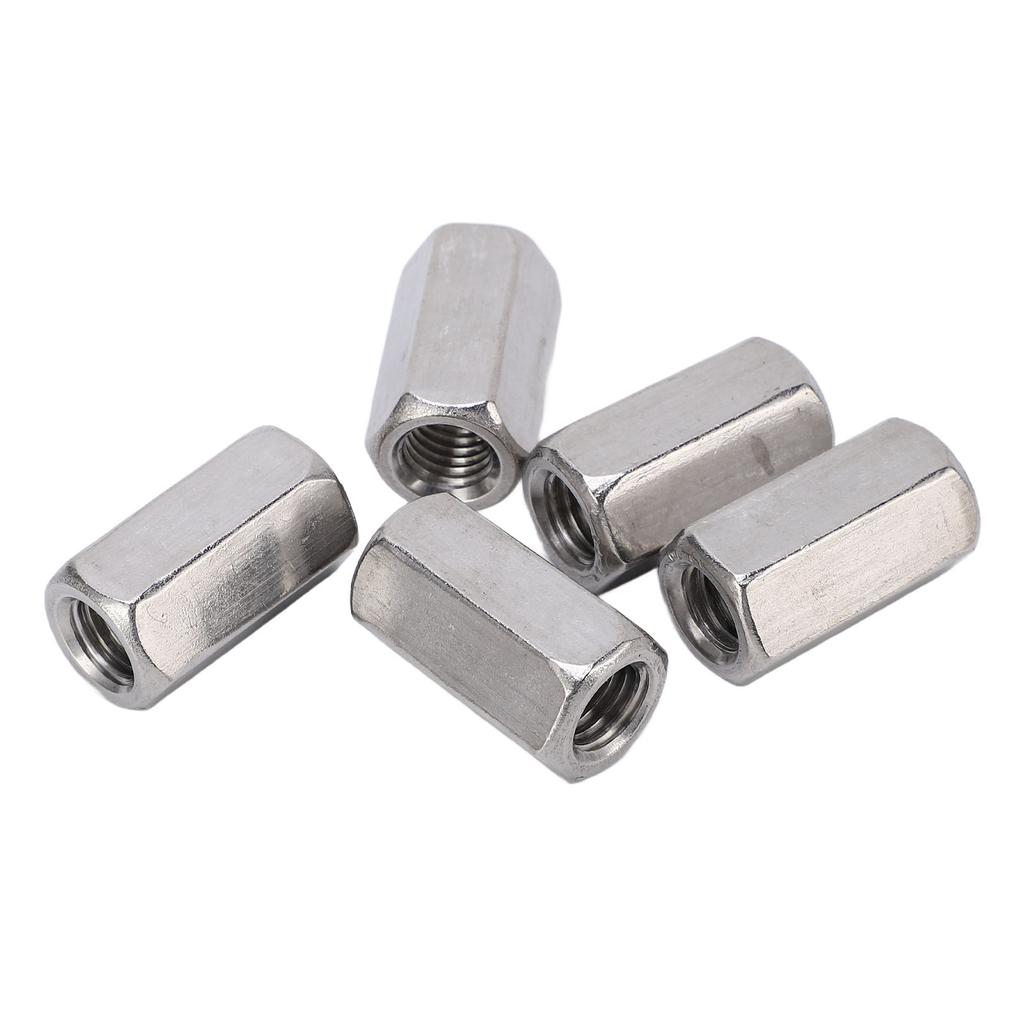 5PCS Metric Hex Coupling Nut M12 X 1.75 19 L35mm Stainless Steel Long Rod Coupling Hex Nut for Hanging