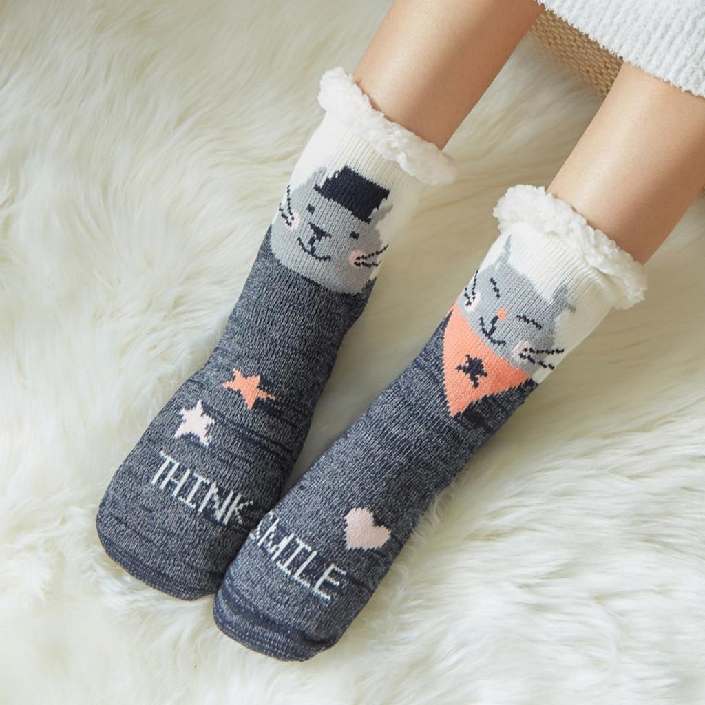 Christmas Series Socks Women Winter Lamb Wool Sleeping Socks Children Cute Home Fleece Floor Socks Christmas Gifts