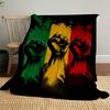 1pc Rasta, Fist Outdoor Flannel Blanket Soft Warm All-Season Throw for Sofa Bed Car Camping Office, Cozy Gift Idea1321S
