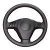 Full Black Leather Car Steering Wheel Braid Soft Leather Cover For Mazda 3 Axela 2004-2009 Mazda 5 2005-2010 Mazda 6 Atenza