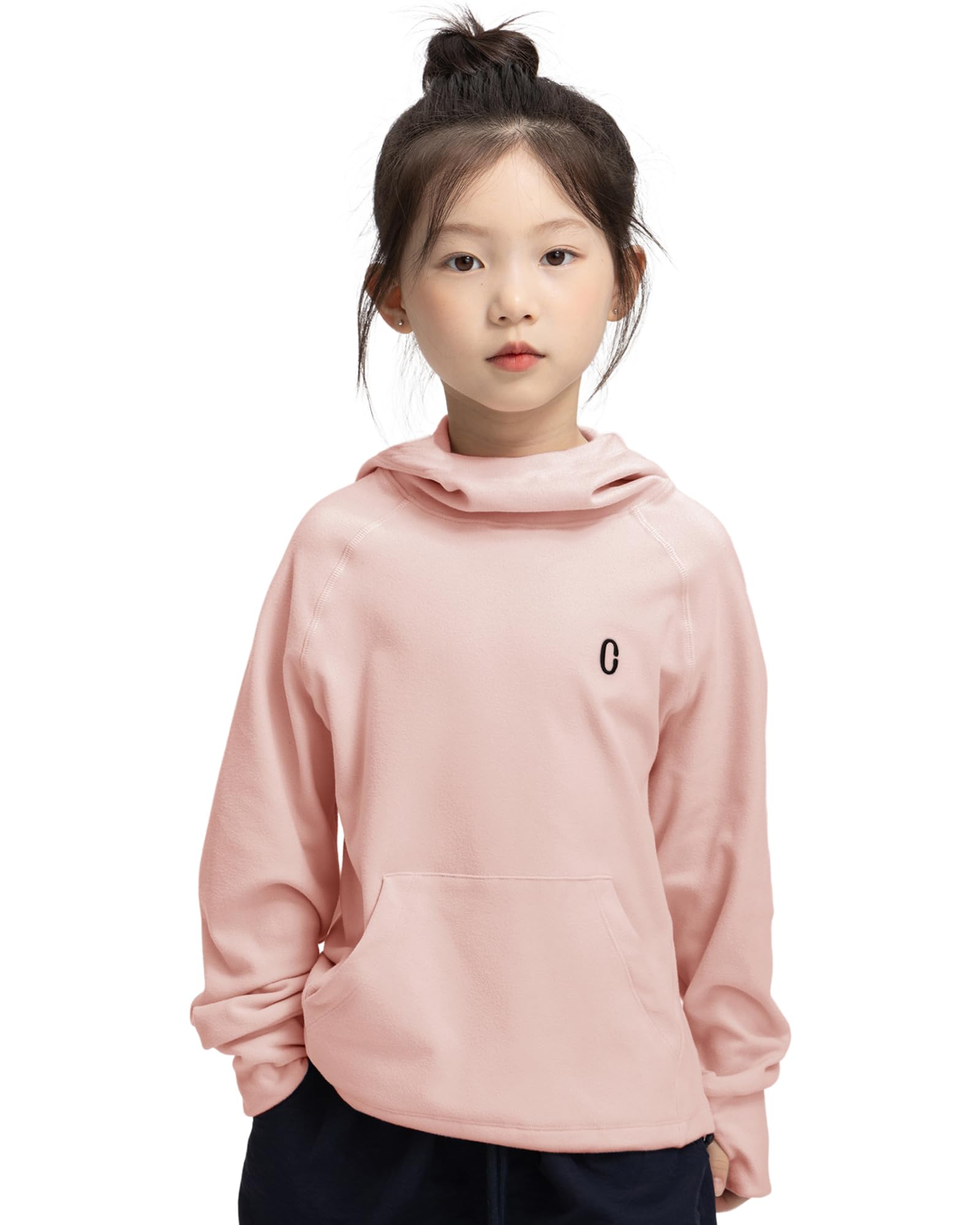 

Rolanko Warm and Perfect for and Size 140 Kids Hoodie, Girls Fleece-Lined, Cold-Proof, Spring, Autumn, Winter, Pink, розовый