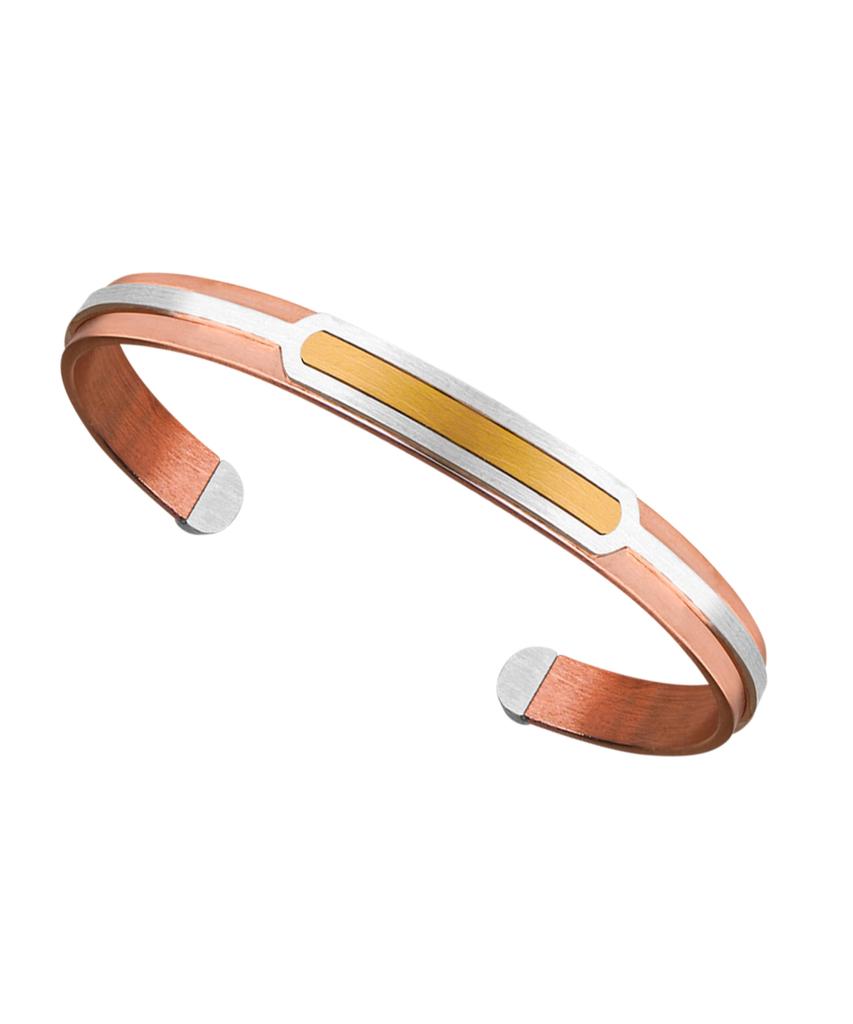 Sabona London 7Gsc 18K Gold Silver Copper Bangle