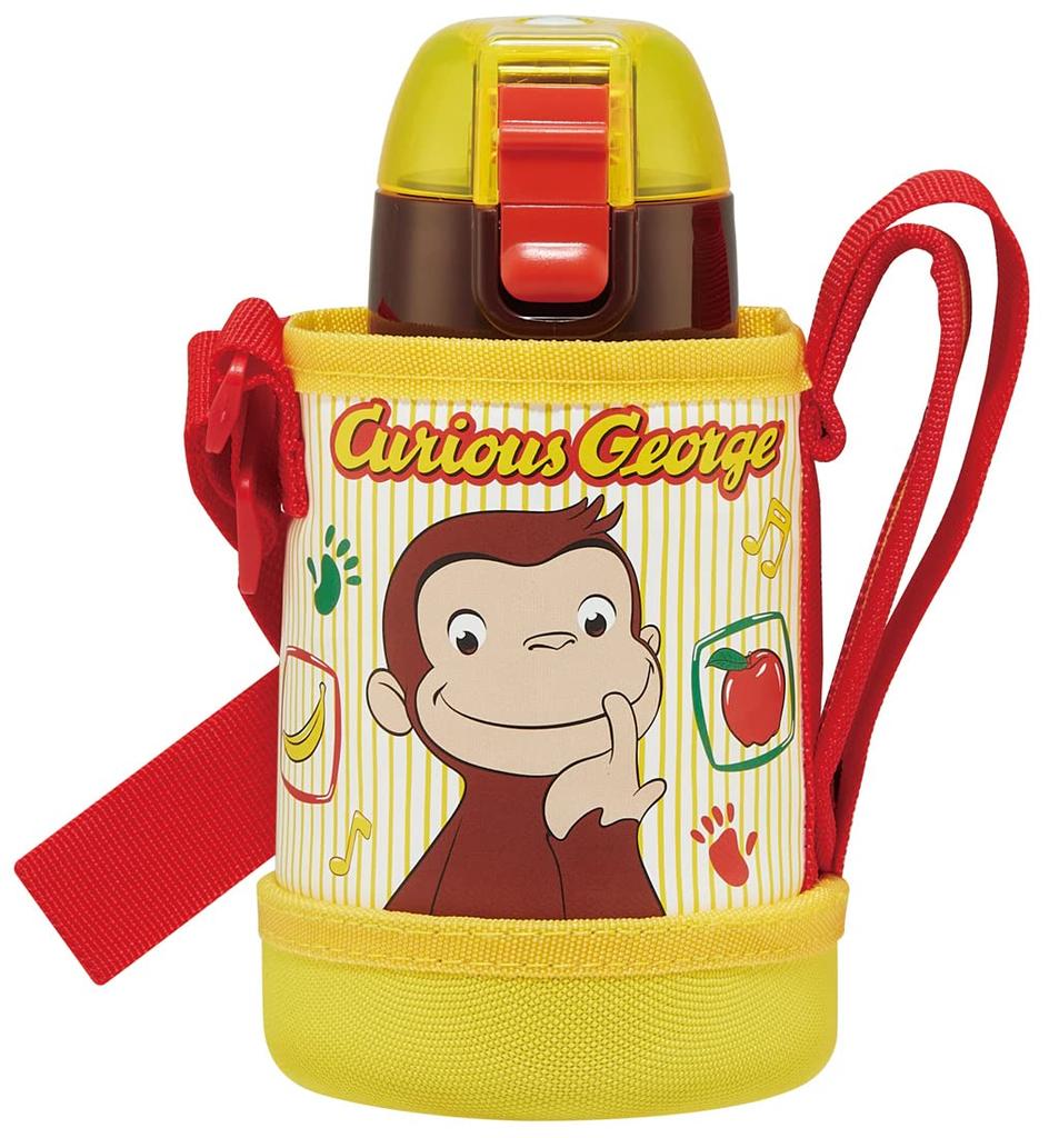 Skater Water Bottle Curious George 400ml for Children with Cover KSTCH4-A
