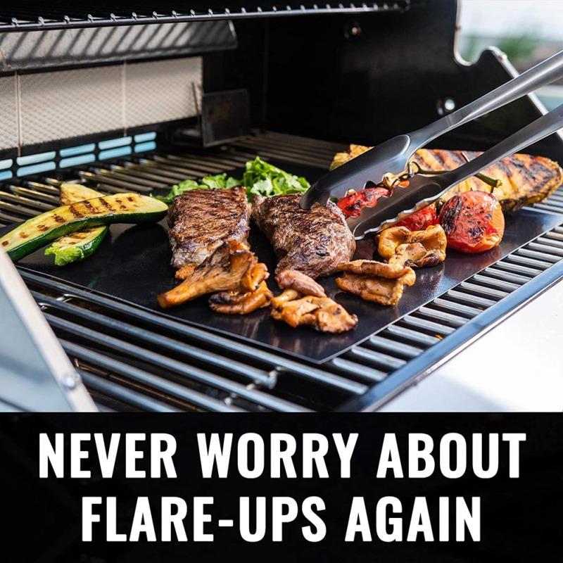 Non-stick BBQ Grill Mat 40*33cm Baking Mat BBQ Tools Cooking Grilling Sheet Heat Resistance Easily Cleaned Kitchen Tools
