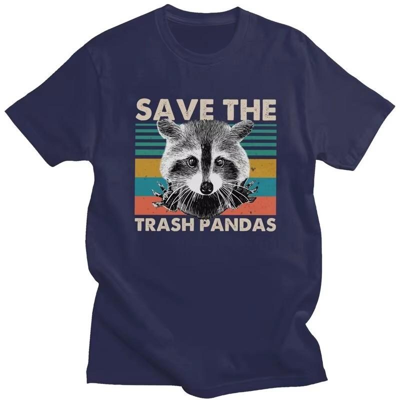 Save The Trash Pandas Raccoon Graphic Tee for Unisex Casual Short Sleeve T-Shirt