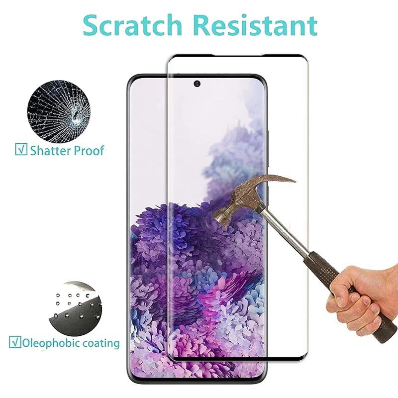 9H Tempered Glass Film For Samsung Galaxy S20 + 4Pcs HD Curved Four Sides Glue Screen Protector Glass