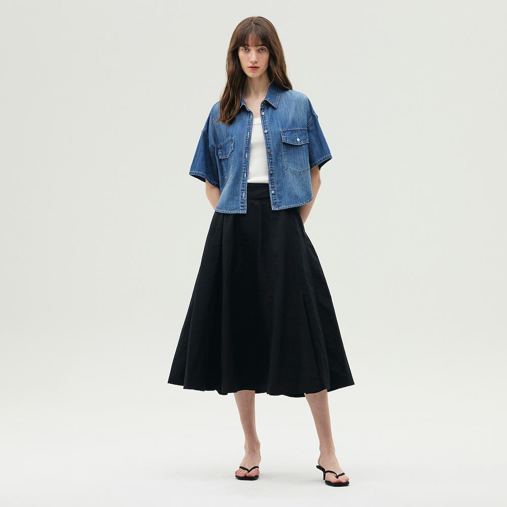 Ibiem Linen Flare Skirt Emp4Wsk020
