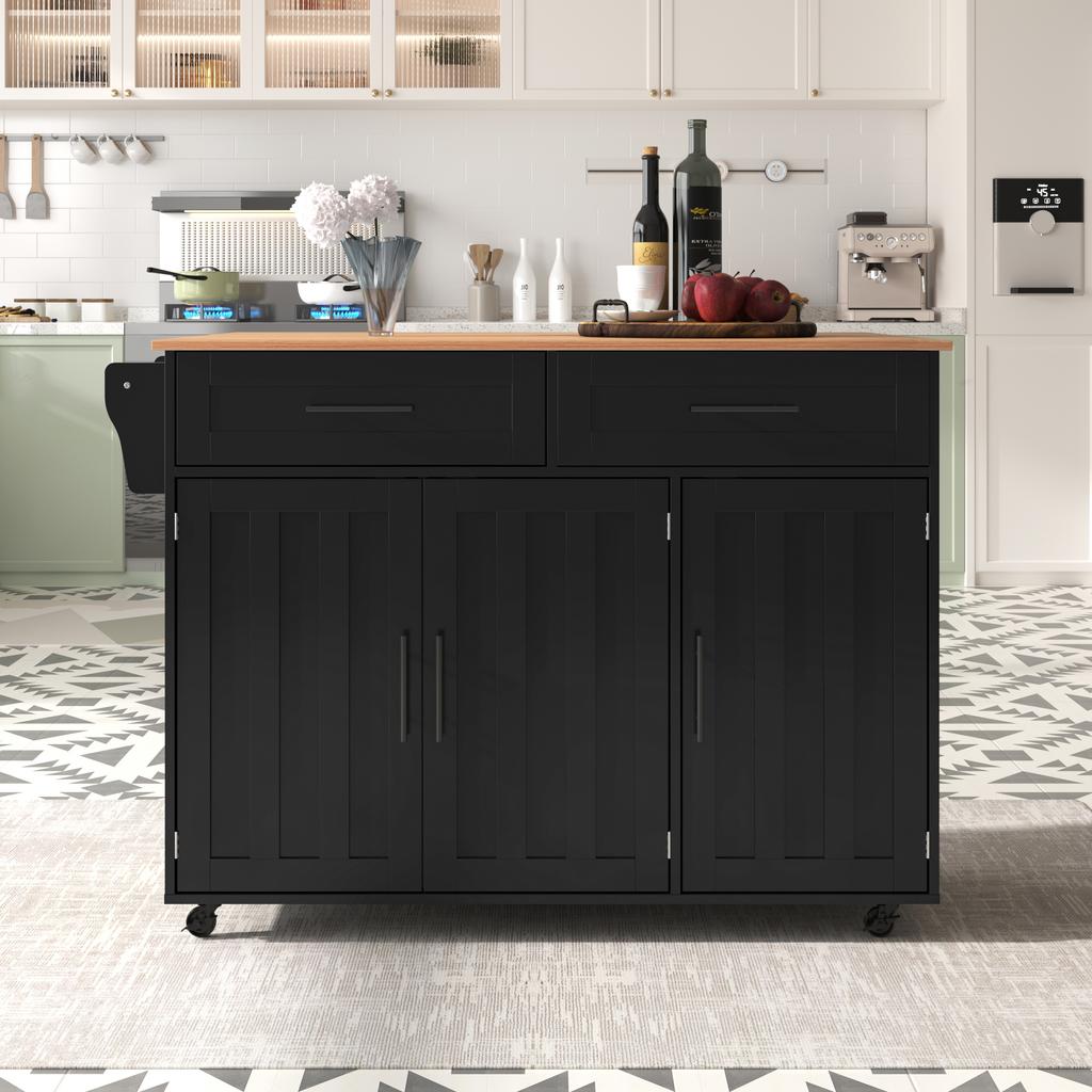 129x46(71)Carrello da Pranzo Grande Nero x91,5 cm, Credenza, Piano di Lavoro Pieghevole in Legno Massello, Porta con Ripiano, Ruote/Piedi in Legno Massello, Adatto per Uso Domestico.